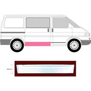 Dörr, Höger, Sidoinstallation, vw transporter buss iv, transporter skåp iv