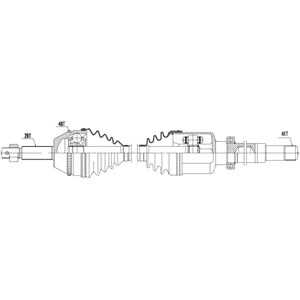 Drivaxel, framaxel höger, ford transit buss, transit flak/chassi, transit skåp, transit tourneo buss, 1469165, 1494214, 1512911