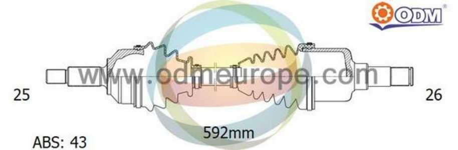 Drivaxel, framaxel vänster, volvo s40 i, v40 kombi, 30614075, 30620824, 8251546, 8601986, 8602286