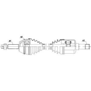 Drivaxel, framaxel vänster, ford transit buss, transit flak/chassi, transit skåp, transit tourneo buss, 1469166, 1494215, 15129