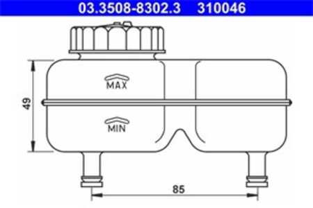 Expansionskärl, bromsvätska, daf,opel,vauxhall, 105 902, 211 611 301 E, 3104544, 3104998, 3107114, 5 59 031, 5 59 045, 803 611 