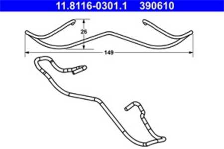 Fjäder, bromsadel, Framaxel, ford,renault, 5029238, 6668584, 77 01 049 280, 77 01 049 765, 93BB-2B486-AA, 93BX-2L051-AA