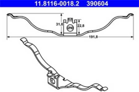 Fjäder, bromsadel, audi a8 d4, q5, q5 van, 4H0 615 269 A