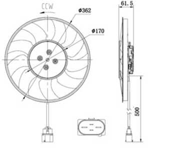 Fläkt, kylare, Höger, Vänster, audi,vw, 8W0959455A, 8W0959455K