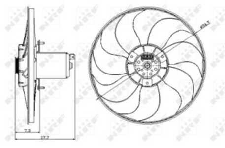 Fläkt, kylare, vw passat b3/b4, passat b3/b4 variant, 3A0959455B