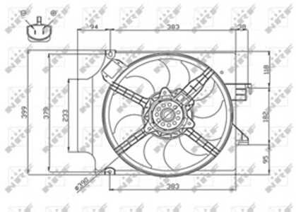 Fläkt, kylare, ford transit flak/chassi, 1061090, 94VB8C607BB, 94VB8C607BD