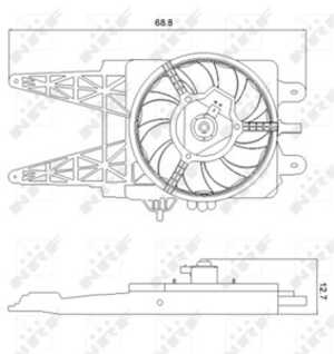 Fläkt, kylare, fiat punto, punto skåp/halvkombi, 46524605, 46785738