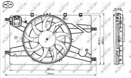 Fläkt, kylare, chevrolet,opel,vauxhall, 1314021, 13360890