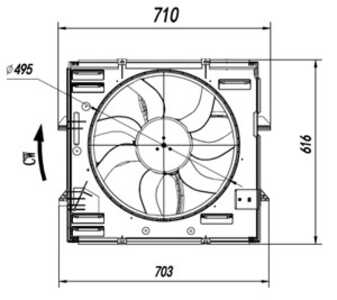 Fläkt, kylare, vw amarok, amarok flak/chassi, 2H0121203K, 7E0959455A