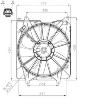 Fläkt, kylare, honda cr-v iv, cr-v v, 190155PAA01, 190205PAA01, 190205PHA01, 190305PAA01, 190305PHA01