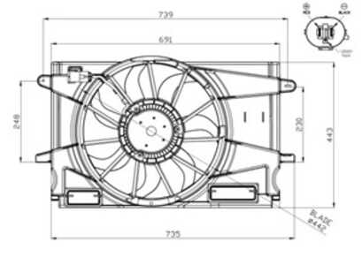 Fläkt, kylare, opel astra k, astra k sports tourer, 13356677, 39012568