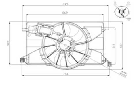 Fläkt, kylare, ford, 1690949, 1740023, 1873984, 8V618C607FB, 8V618C607FC, 8V618C607FD