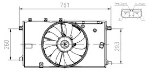 Fläkt, kylare, toyota c-hr, 16361F2050, 1636347060, 16711F2030