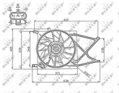 Fläkt, kylare, opel zafira a minibus,  minivan, 1314538, 90570735