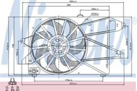 Fläkt, kylare, ford mondeo ii, mondeo iii, mondeo sedan ii, mondeo sedan iii, mondeo turnier ii, mondeo turnier iii, 1 117 754