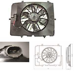 Fläkt, kylare, mercedes-benz c-klass [w202], c-klass t-model [s202], e-klass [w210], e-klass t-model [s210], 00015001993, 00054
