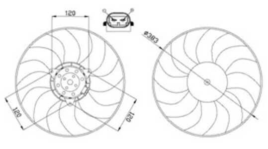 Fläkt, kylare, renault clio ii, megane classic i, megane grandtour i, thalia i, 273 010 08 14, 7701051493, 7701051498, A273 010