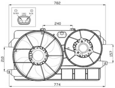 Fläkt, kylare, ford tourneo connect, transit connect, 11720-VK500, 1451528, 2T148C607BB, 2T148C607BC, 2T148C607BD, 2T148C607HA,