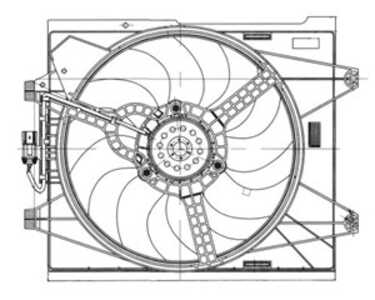 Fläkt, kylare, abarth 500 / 595 / 695, fiat 500, 500 c, 1628112, 51785397, 51887782