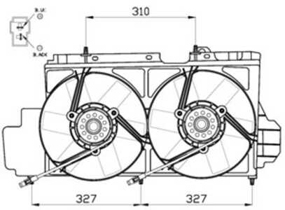 Fläkt, kylare, citroën c15 kombi, c15 skåp/stor limousine, 95593547, 95647732, 96008659, 9601721480