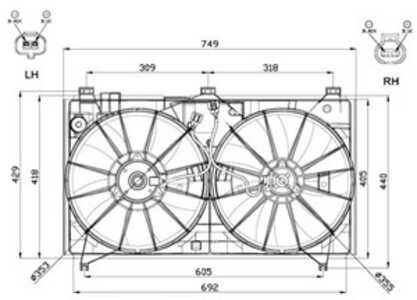 Fläkt, kylare, lexus gs, 11 11 7 511 395, 1636331050