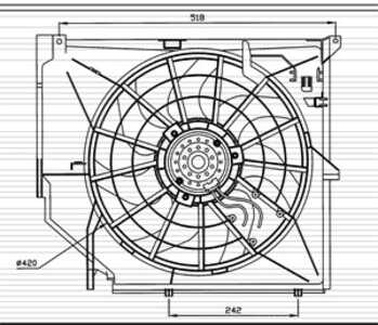 Fläkt, kylare, , bmw 3 [e46], 3 cabriolet [e46], 3 compact [e46], 3 coupé [e46], 3 touring [e46], 1436260, 15871, 17111436260, 