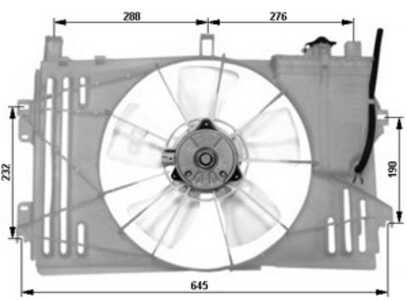 Fläkt, kylare, toyota corolla, corolla kombi, corolla sedan, corolla verso, 001 151 37 13, 005 151 34 01*, 024406133*, 02443713