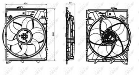 Fläkt, kylare, bmw 1 [e81, e87], 1-serie cabriolet [e88], 1-serie coupé [e82], 17427525116, 17427563258, 7P0 521 102 AE, 7P0 52