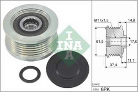 Frihjulskoppling, generator, fiat,lancia, 46544329, 46554408, 994 8225, 9948225