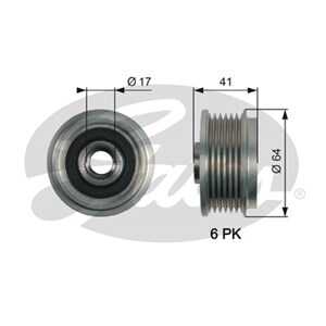 Frihjulskoppling, generator, opel,vauxhall, 1204290, 55568459