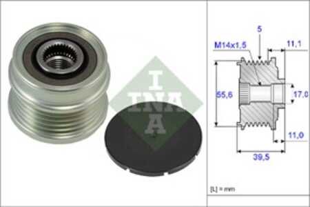 Frihjulskoppling, generator, ford focus ii, volvo c30, c70 cabriolet ii, s40 ii, v50, 30659346, 30659369, 30667103, 30737529, 3