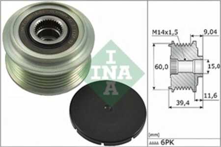 Frihjulskoppling, generator, citroën c1 ii, peugeot 108, toyota aygo, yaris, 270600Q160, 27060-0Q160, 270600Q180, 27060-0Q180, 