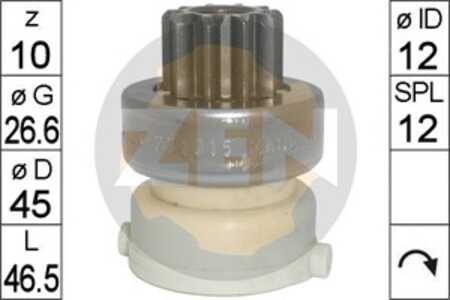 Frihjulsväxel, startmotor, ford,mazda,volvo, 1063999, 1064000, 98AB 11000 BB, 98AB 11000 BC, 98AB 11000 BD, 98AB 11000 CB, 98AB