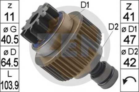 Frihjulsväxel, startmotor, saab 9-3, 9-5, 8-97025-672-0, 8-97179-770-0