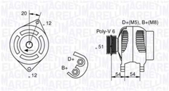 Generator, alfa romeo 145, 146, 156, 156 sportwagon, 166, 46782219, 46813062, 51859642