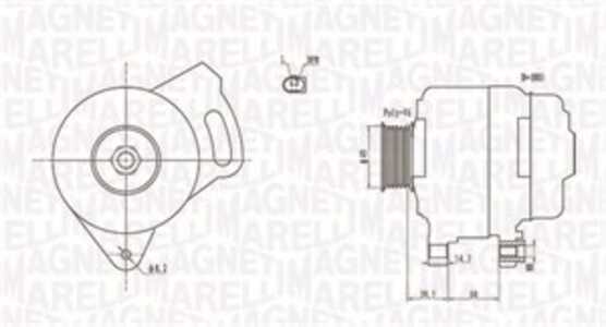 Generator, vw transporter buss iv, transporter flak/chassi iv, transporter skåp iv, 028903029M