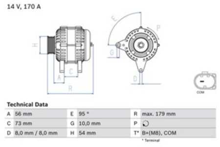 Generator, bmw x5 [e70], x6 [e71, e72], 12 31 7 796 125, 12 31 7 801 173