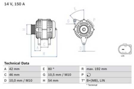 Generator, ford,mazda,volvo, 1506300, 1685793, 1704769, 1707065, 1762377, 31285659, 36001117, 36001501, 8V21 10300 BB, AV6N 103