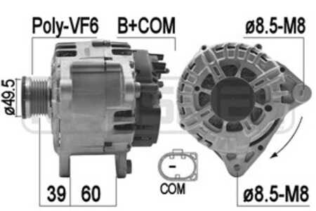 Generator, skoda fabia ii, fabia combi ii, roomster, 03D 903 025 M, 3D9 030 25M