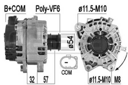 Generator, ford tourneo custom v362 buss, transit v363 buss, transit v363 flak/chassi, transit v363 skåp, 2011356, 2146821, GK2