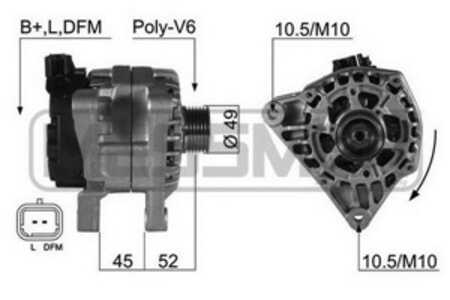 Generator, citroën c2, c3 i, c3 pluriel, peugeot 1007, 206 cc, 206 halvkombi, 206 sw, 207, 307, 307 break, 307 sw, 5702 A2, 570