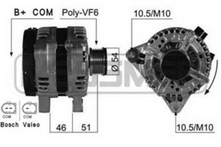 Generator, ford fiesta vi, fiesta van vi, galaxy ii, s-max, mazda 2, volvo s80 ii, v70 iii, xc60 suv i, xc70 ii, xc90 i, 137650