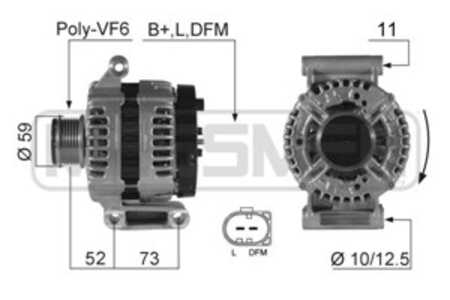 Generator, citroën,fiat,ford,peugeot, 1404791, 1572736, 1581843, 1712779, 1747021, 5705 EA, 6C1T 10300 BA, 6C1T 10300 BB, 6C1T 