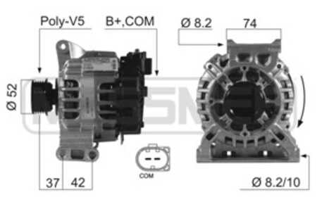 Generator, mercedes-benz a-klass [w169], b-klass sports tourer [w245], 2 6615408020080, 2 6615412020080, 266 154 08 02, 266 154