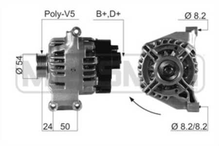 Generator, fiat,ford,lancia, 1535437, 1673521, 46554404, 46748357, 51709131, 51714791, 51859038, 9S51 10346 BA, 9S51 10346 BB