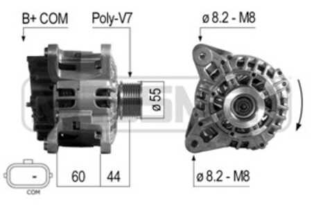 Generator, renault, 77 11 368 178, 77 11 497 091, 82 00 429 898, 82 00 634 135, 82 00 654 541, 82 00 660 037