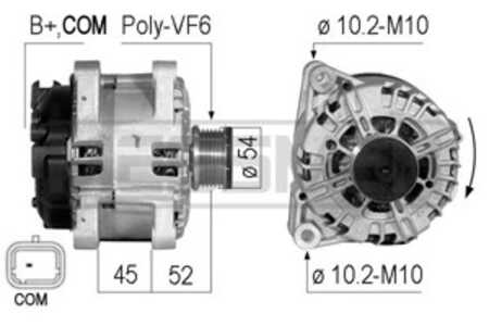 Generator, citroën,ds,fiat,mitsubishi,peugeot,volvo, 16 068 591 80, 16 099 572 80, 5702 J9, 5705 KV, 96 647 796 80, 96 780 488 