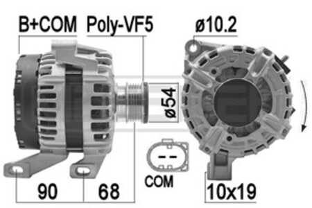 Generator, volvo s60 ii, s80 ii, v60 i, v70 iii, xc60 suv i, xc70 ii, 31285627, 36001105