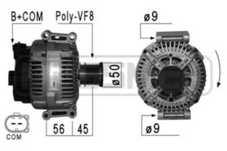 Generator, mercedes-benz g-klass [w463], g-klass cabrio [w463], gl-klass [x164], m-klass [w164, w166], r-klass [w251, v251], 64