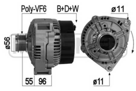 Generator, mercedes-benz vito buss [w638], vito skåp [w638], v-klass [638/2], 0 1 015 403 02 80, 010 154 03 02, A 0 1 015 403 0